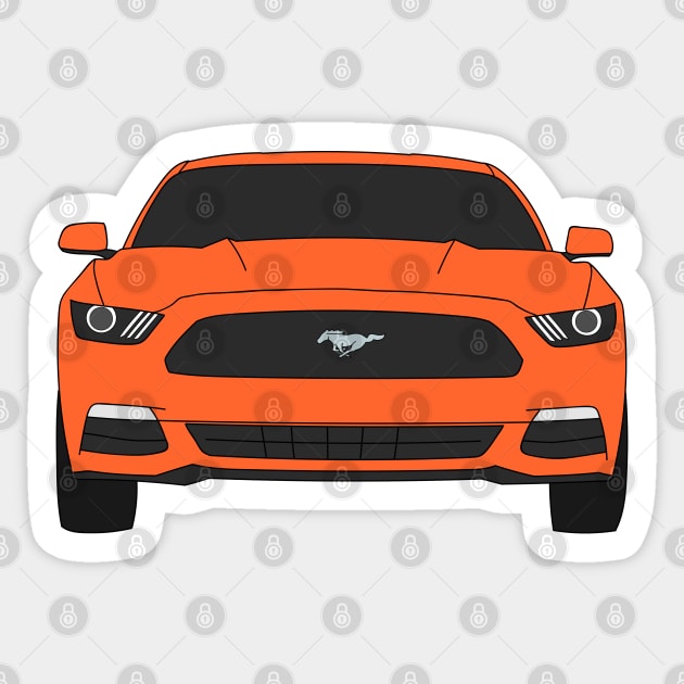 Ford Mustang Front End Competition Orange Sticker by Jessimk